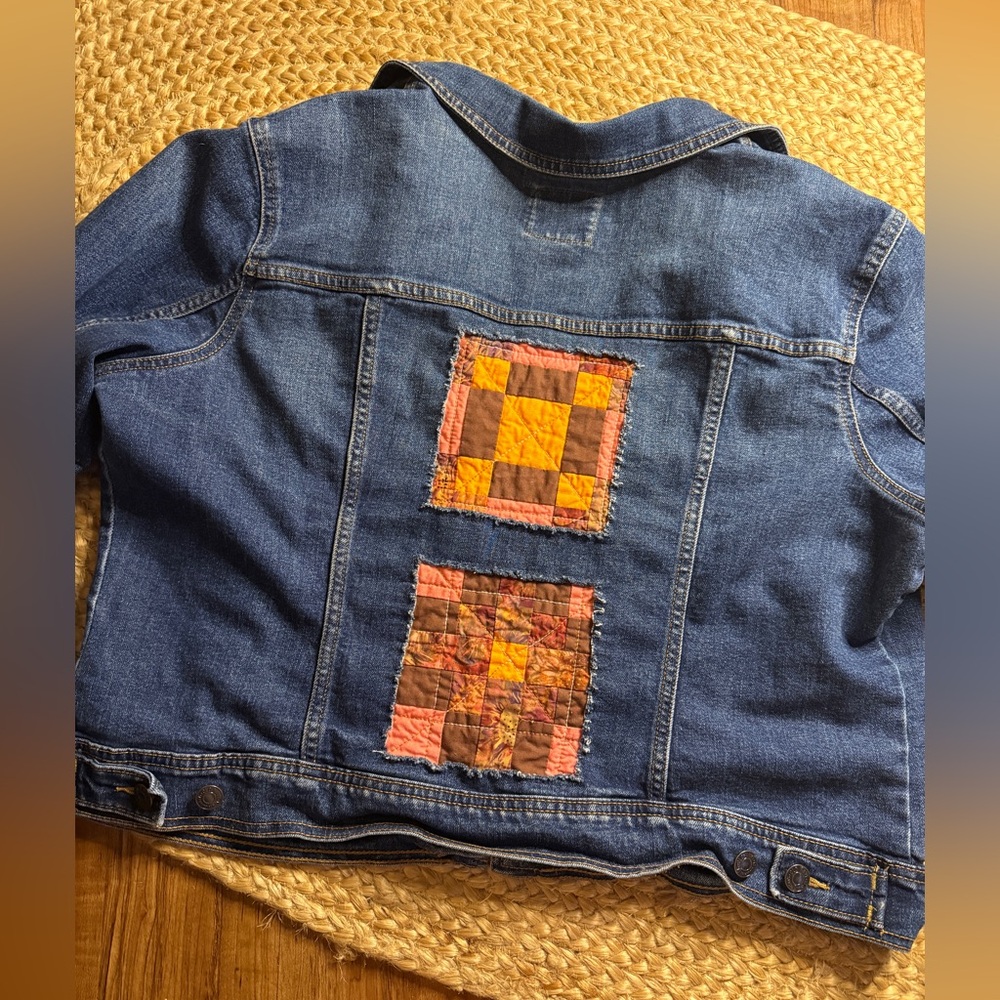 Dark Wash Quilt Block Denim Jacket XL